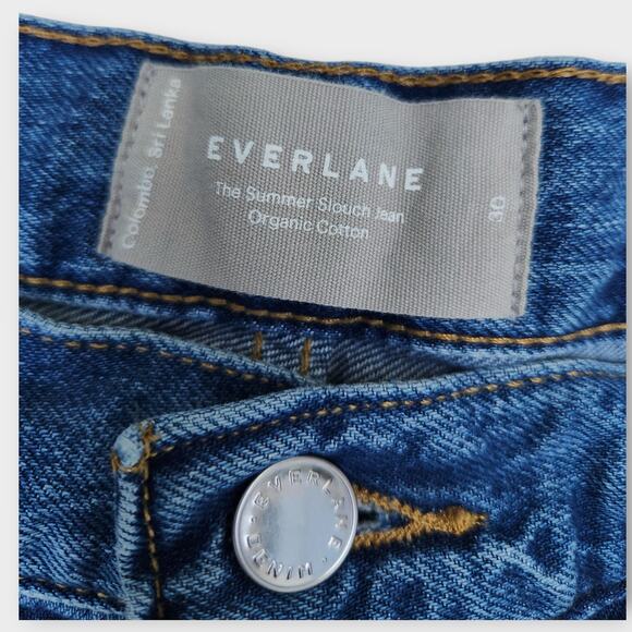 Everlane Jeans Women's 33"x25.5" The Summer Slouch Button Fly Straight Tapered - Picture 5 of 8
